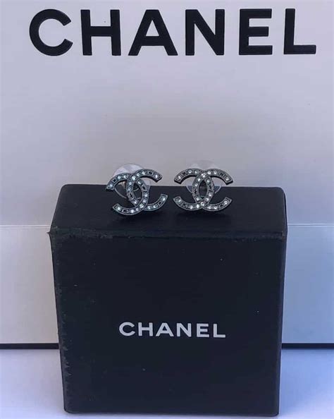 chanel cc black stud earrings|vintage Chanel stud earrings.